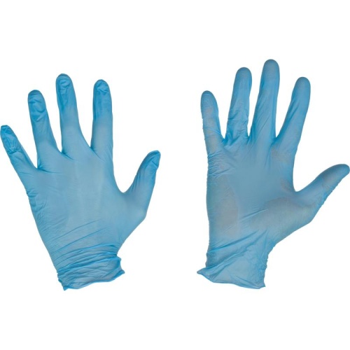 Фото | картинка *Перчатки медицинские нитриловые неопудренные (Cerebrum/CW27/размер M/голубые/100шт/1502550) фото 2